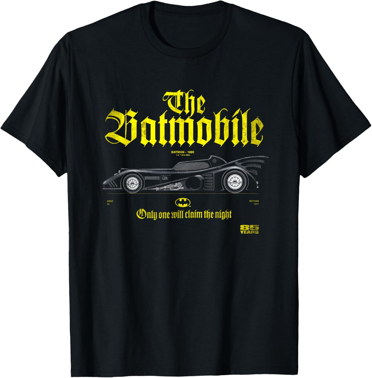 1989 Batmobile 85th Anniversary T Shirt Minimal Style